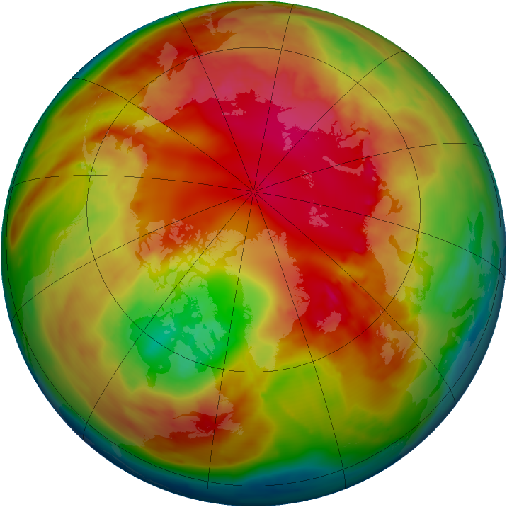 Arctic ozone map for 18 February 2010